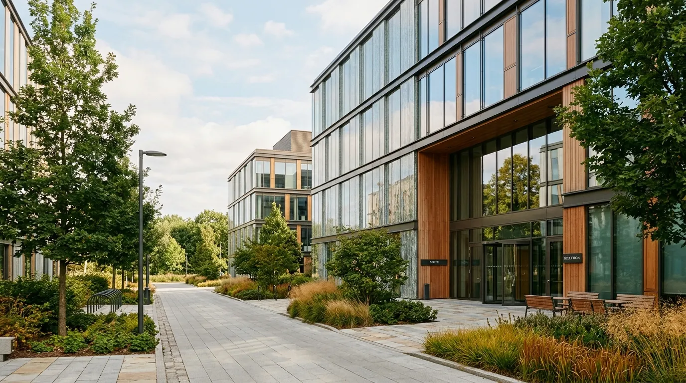 The Everly Journals kontor - moderne Skandinavisk erhvervsbygning